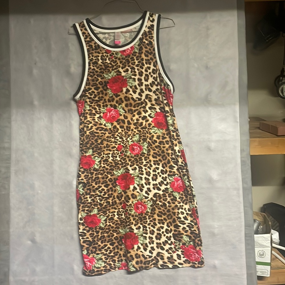 No Boundaries animal print rose Dress! Size Large